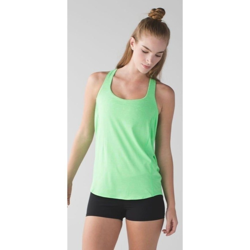 C6 Lululemon Wild Tank Heathered Pistachio / Floral Sport White Multi Size 6‎ Wo